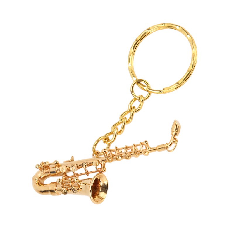 Cute Saxophone Pendant Keychain Portable Funny Brass Miniature Saxophone Musical