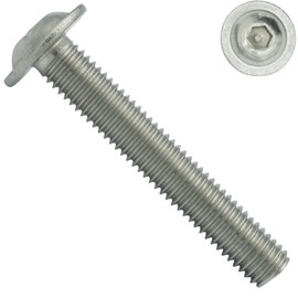 SC7380-2 Rounded Head Screws with Flange and Hexagon Socket (ISK) - M8 x 100 - (Pack of 10) - ISO 7380-2 - Stainless Steel A2 V2A - Full Thread - Flange Screws - Flat Head Screws
