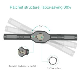 ORIA Ratchet Screwdriver Set, 42 in 1 Magnetic Screwdriver Sets with 40 Bits, Detachable Handle, Magnetizer, Mini Repair Tool Kit for Bicycle, Furniture/Electronics Maintena - Black