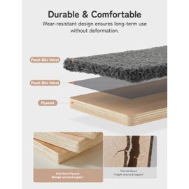 5-in-1 Cat Wall Shelves, Solid Wood & Velvet & Sisal Scratcher, 44lbs Max Load, Wall Mounted Cat Furniture for Climbers, Cat Climbing Wall System, Fits Drywall & Solid Walls - Dark Gray