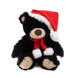 Plushland Adorable Soft Noah Teddy Bear, Stuffed Animal Holiday Toys with Hat and Scarf Christmas Accessories – A Perfect Toy Gift for Kids 12 Inches (Black)
