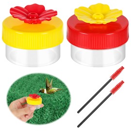 Handheld Small Hummingbird Feeders, 2pcs Mini Hummingbird Hand Feeder with Cleaning Brush, Window Plastic Humming Bird feeders for Outdoors