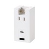 Elecom ECT-36-1ACWH Power Strip, USB Outlet, 15W, AC x 1,