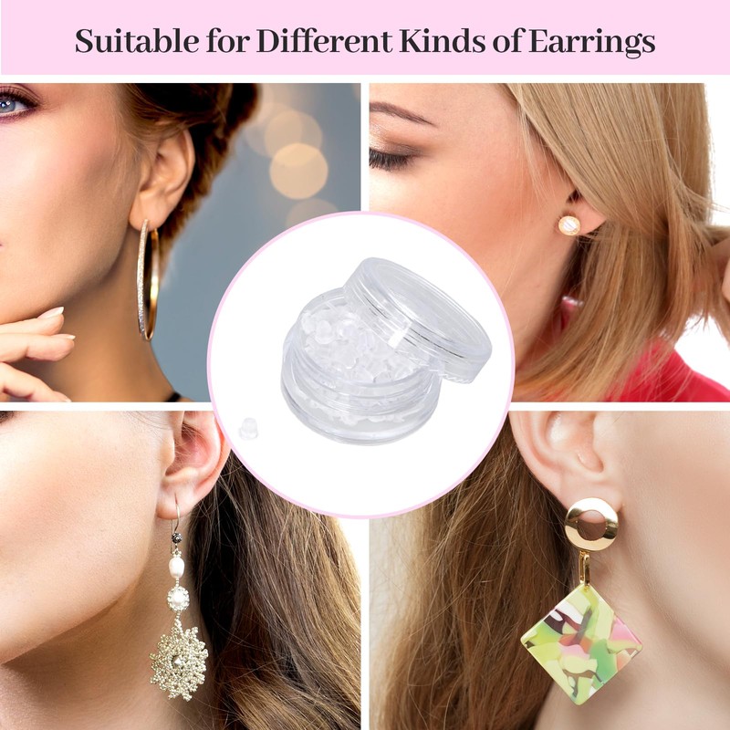 Rubber Earring Backs Soft Clear Earring Backings for Studs Hypoallergenic