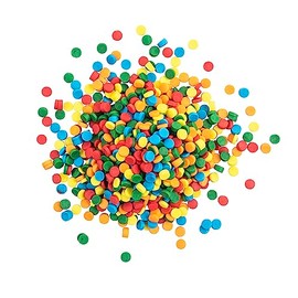Bright Confetti Quins, OliveNation Bright Candy Quins, Multicolor Sequin Sprinkles for Ice Cream & Dessert Topping, Edible Decoration - 1 pound