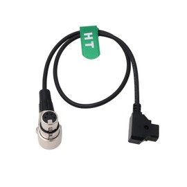 HangTon Elbow XLR 4 Pin Female D-tap Coiled Cable for Blackmagic URSA Mini Pro, SmallHD 1703 2400 Monitor, Sony F3 F5 Venice, Canon C300 MKIII C700 24"