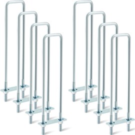 Dunzy 8 Set 5/8'' x 3.63'' x 20'' Square Bend U-Bolt Kit, Heavy Duty Carbon Steel U Bolts for Truck Body Chassis Zinc Plated, Industrial and Scientific Supplies for Boat Trailer Tube