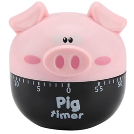 HAOHIZE Cute Cartoon Pig Kitchen Timer Mechanical Timers Counters for Cooking Timing Tool Portable Alarm Clock Kitchen Cooking Tool Cooking Mechanical Home Decor Counter (Pink)