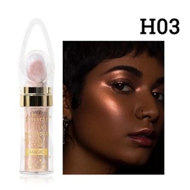 Fairy Highlighter Powder,Polvo De Hadas Highlighter Powder & Blush Stick,Natural Brighten Highlighter Glitter Powder,Shimmer Face & Body Highlighter Makeup Powder(#03 Golden Brown)