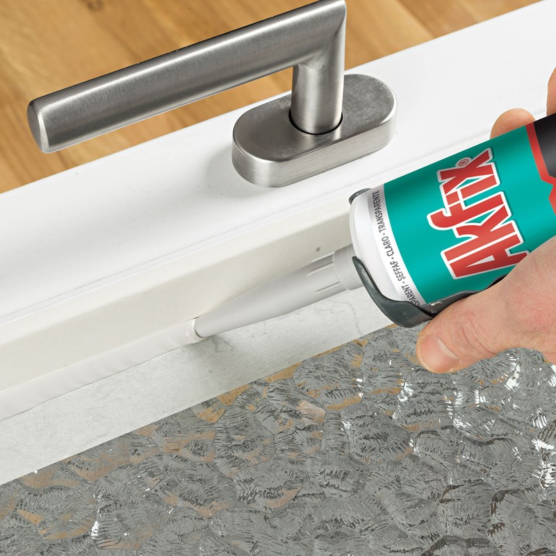 Akfix 100E Silicone Caulk Clear (12x10.1 fl.oz.)- 100% Silicone Sealant