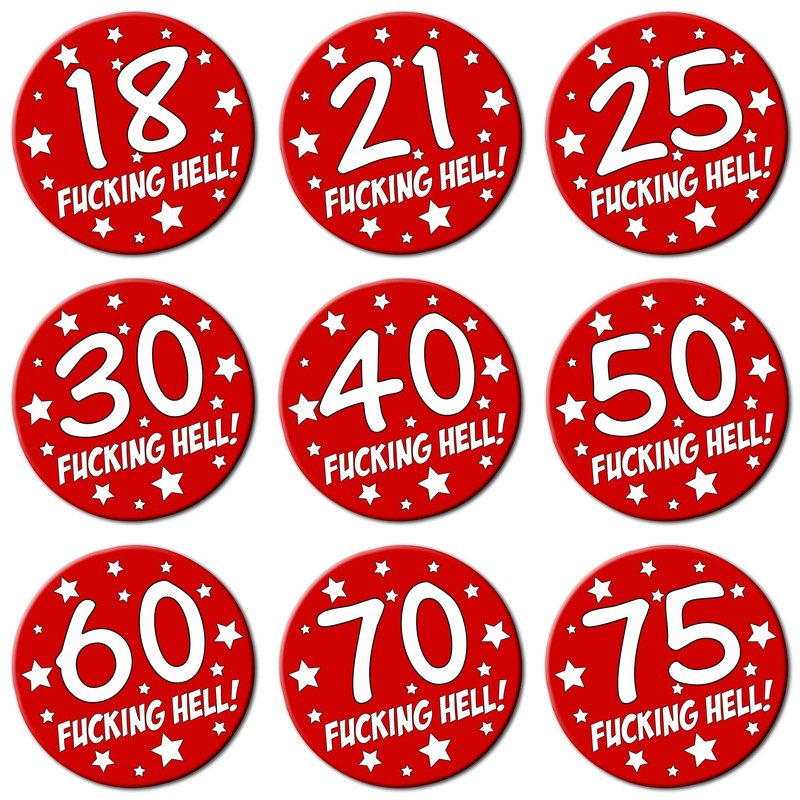 Party People 25th Birthday Badge - 59mm - Novelty 25th