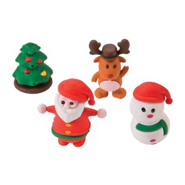 Christmas Character Erasers for Christmas - Set of 24 - Classroom Stationery Supplies and Stocking Stuffers