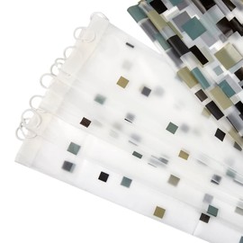 apollo THE HOUSEWARES BRAND Shower Curtain PEVA Mosaic,Multi-colour,180x180x0