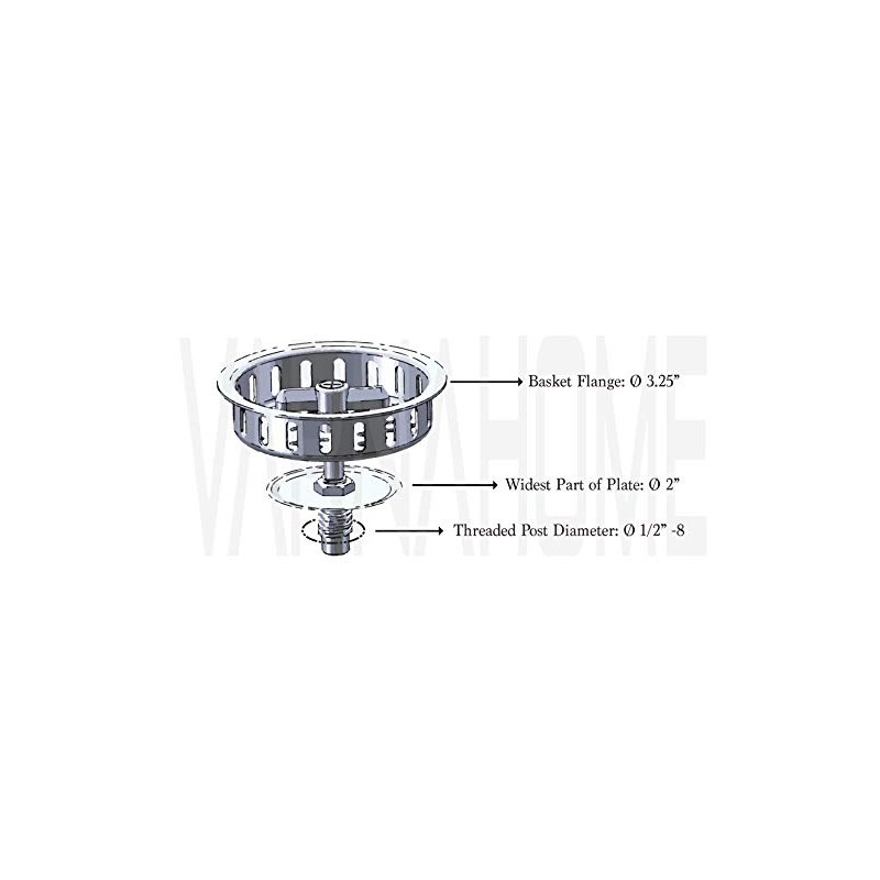 Twist Lock Basket Strainer Replacement (Premium 304 Stainless Steel Construction)