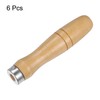 sourcing map 6pcs Wooden File Handle 4.72 Inch 9.5mm Round