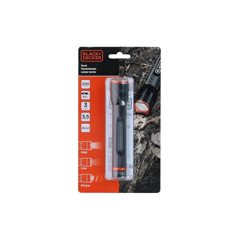 BLACK+DECKER LED Torch 200 Lumen - 3.5 W - 65