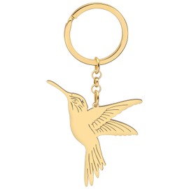 BAMAY Flamingo Keyring Stainless Steel Bird Car Key Wallet Jewellery for Women Girls Charms Spring Gifts, Silver plated hummingbird