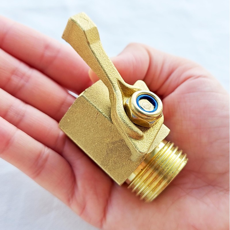 Kabter Heavy Duty Brass Garden Hose Shut Off Valve, 3/4