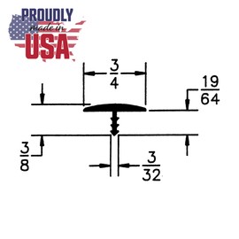 Outwater Industries 12 Foot Black 3/4 Inch Center Barb Tee Moulding T Molding Pro Pack