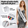 Dreamtop 8Pcs Sash Satin Sash Glitter Silver Blank Sash Blank