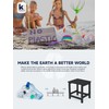 KINGYES Adirondack Side Table, Patio Outdoor Rectangular End Table, Black