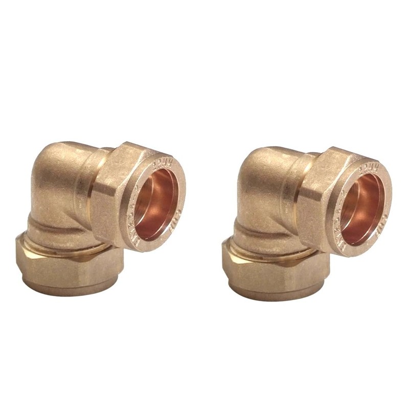 TC 15mm Brass 90 Degree Angle Compression Elbow Connector Fitting