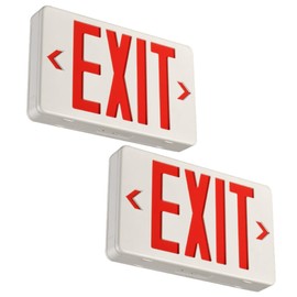 CM MZY Red Double Face Emergency Sign with Battery Backup, UL Certified, US Standards, Emergency Light, AC 120/277V, 2 Pack