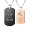 Matching Couple Necklace Promise Gift Set Her Beast His Beauty