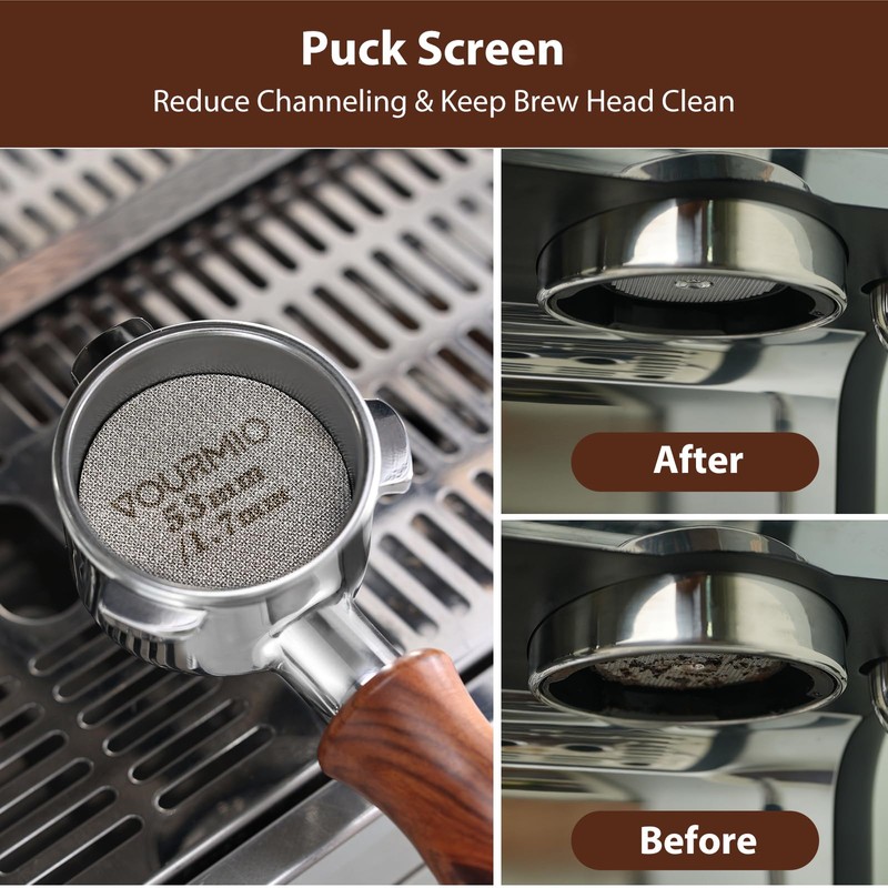 VOURMIO 54mm Bottomless Portafilter - Breville Compatible Naked Portafilter, Rosewood