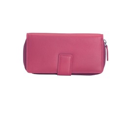 Josephine Osthoff Bremen Compact Genuine Leather Wallet with RFID Protection, fuchsia, coin purse