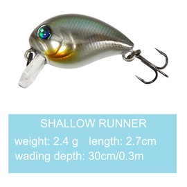 SEABUZZ Wobbler Chub Bug 2.4 g x 2.7 cm Flat Runner 0.3 m - Pike Zander Trout Bass Catfish Fishing Lure with Treble Hook - Predator Fishing Bait - Artificial Bait - Trout Bait - Fishing Lures