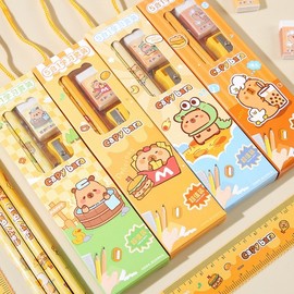 Capybara Stationery 5-Piece Gift Set for Kids - Back-to-School & Kindergarten Holiday Present Set 20ea