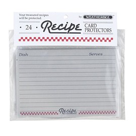 Weatherbee 076 Clear Recipe Card Protectors, Made in America, 4-Inches x 6-Inches, Set of 24