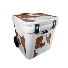 MightySkins Carbon Fiber Skin Compatible with Yeti Roadie 48 Wheeled Cooler - Cow Hide | Protective, Durable Textured Carbon Fiber Finish | Easy to Apply, Remove, and Change Styles | Made in The USA