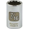Dynamic Tools 1/4" Drive 12 Point Sae, 7/16" Standard Length,