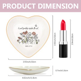 MQPPKJ Christian Bible Verse Jewelry Dish Trinket Tray Gifts- Inspirational Ceramic Ring Jewelry Tray Gifts for Women-A Sweet Friendship Refreshes the Soul-Proverbs 27:9 (White)