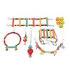 11pcs Parrot Swing Chewing Toy Set Bird Hanging Perches Toy