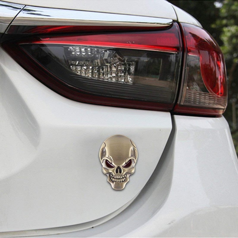 3D Metall Skull Totenkopf Sticker Emblem Badge Aufkleber PKW KFZ