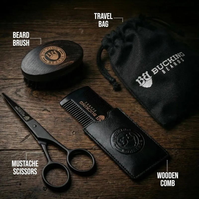 Kit De Cuidado De Barba Para Hombres: Kit Completo Con