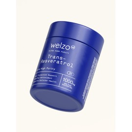 Welzo Ultra-High Purity Trans-Resveratrol 1000mg Capsules | 98% Standardised Japanese Knotweed Extract | Vegetarian Capsules | 60 Count