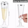 Baixi Copas Desechables Vino, Postres Plástico Premium 25 Piezas
