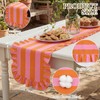 HunnmingRe Ruffle Edge Striped Table Runner 118 x 15.7 Inch