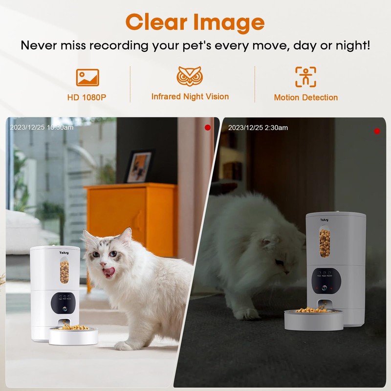 Automatic Cat Feeder Camera: Easy Setup Timed Smart Dog Feeder
