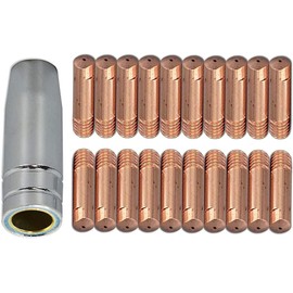RIVERWELD 15AK MB15 Contact Tips .035" & 0.9 mm M6 x 25mm Conical Gas Nozzle for Co2 MIG MAG Welding Torch 21pcs