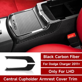 BRMYL for 2011-2023 Dodge Charger Accessories / 2015-2023 Chrysler 300 Accessories Car Armrest Box Decals Carbon Fiber Stickers