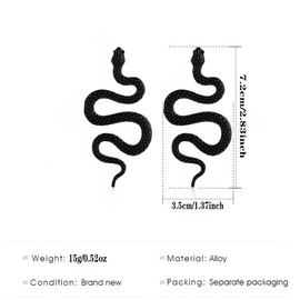 INENIMARTJ Snake Dangle Earrings for Women Gothic Snake Earrings Punk Reputation Snakes Earring Vintage Boho Serpentiform Jewelry Halloween Animal Snakes Jewelry costume