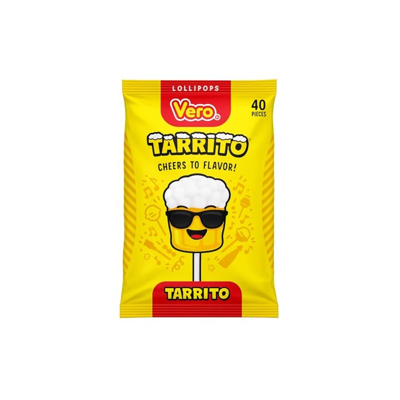 Vero Mexican Candy Tarrito Fruit Flavored Lollipops - 40Piece