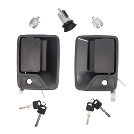 Front Exterior Door Handle with Ignition & Lock Cylinder,for Ford F-250 F-350 F-450 F-550 1998-2007,for Excursion 2000-2005,Driver&Passenger Outside Door Handle,7C3Z2522405AA 1L3Z11582A 7C3Z1521990A