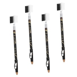 Ipetboom In-one Eyebrow Brush Comb 4pcs Makeup Pencils Black/coffee Waterproof Easy to Outline Smooth