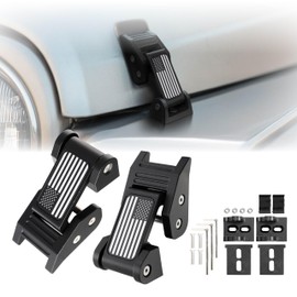USR 97-06 TJ HOOD LATCHES Metal Constructed Lock Catch – HeavyDuty Hoodlatch Set (2pc) Compatible with 1997-2006 Jeep Wrangler SE/Sahara/Sport/Rubicon (USA FLAG EDITION w/INSTALL HARDWARE)